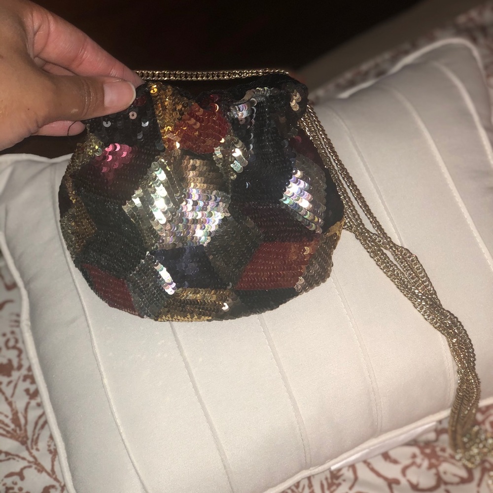 Small multi-color sequin purse